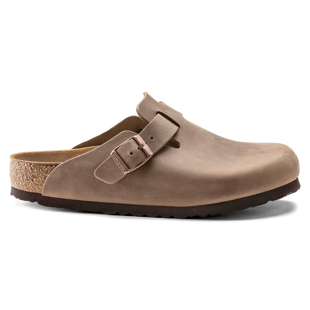 Birkenstock Women's Boston Oiled Leather Tobacco Brown Natural Fit Footwear