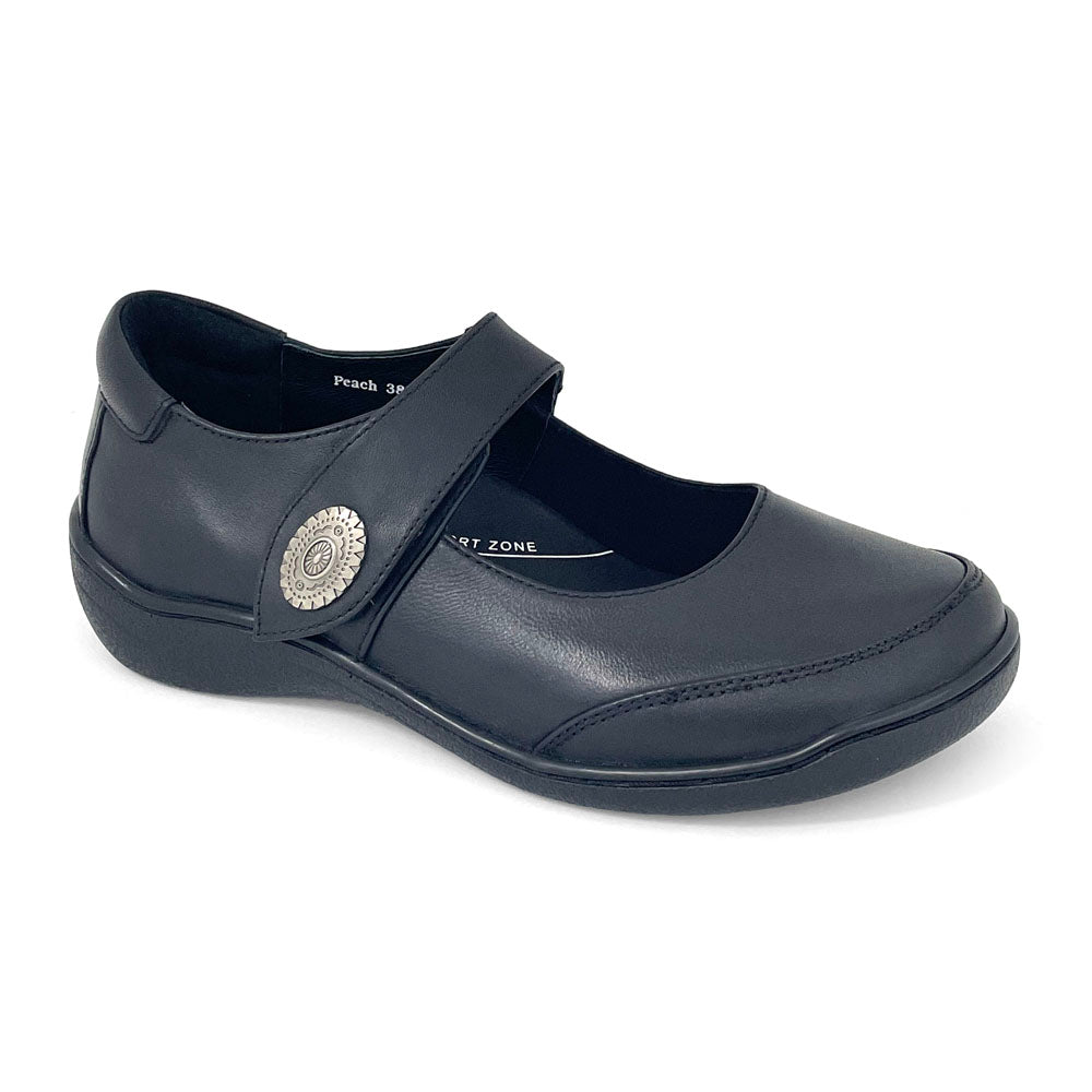 Klouds Women's Peach Black Stretch Natural Fit Footwear