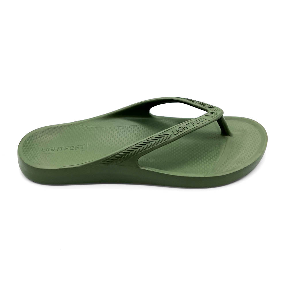 Lightfeet Revive Arch Support Thong Khaki Natural Fit Footwear