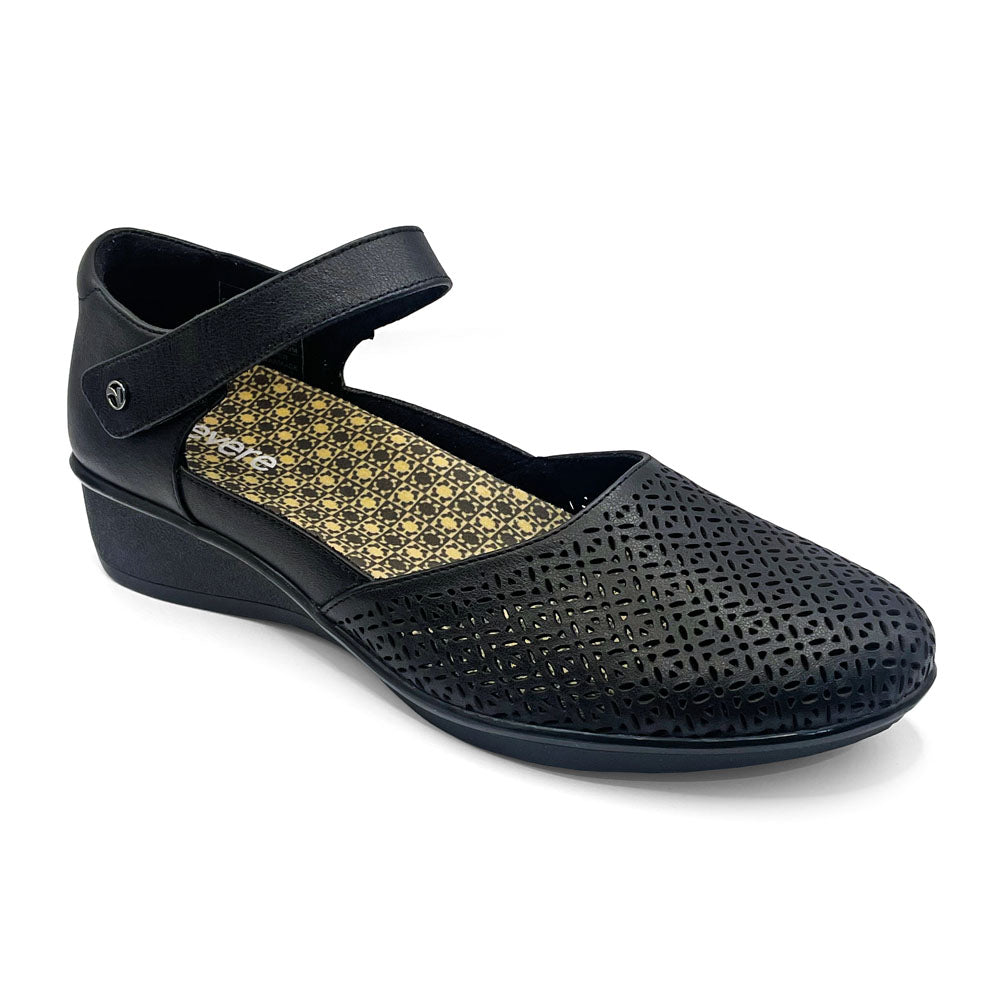 Revere Women's Osaka Black Lazer Natural Fit Footwear