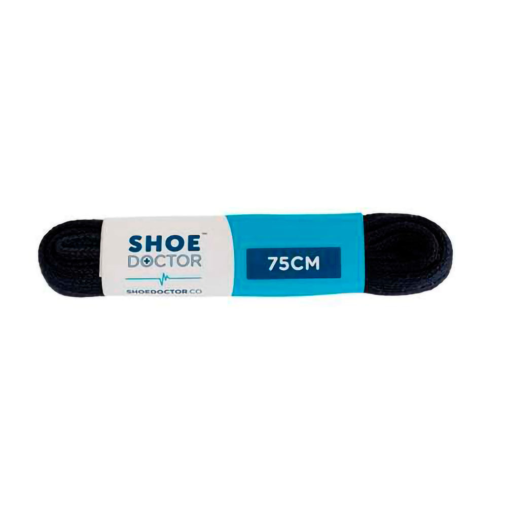 Shoe Doctor Shoe Lace Fine Flat 75cm Black Natural Fit Footwear