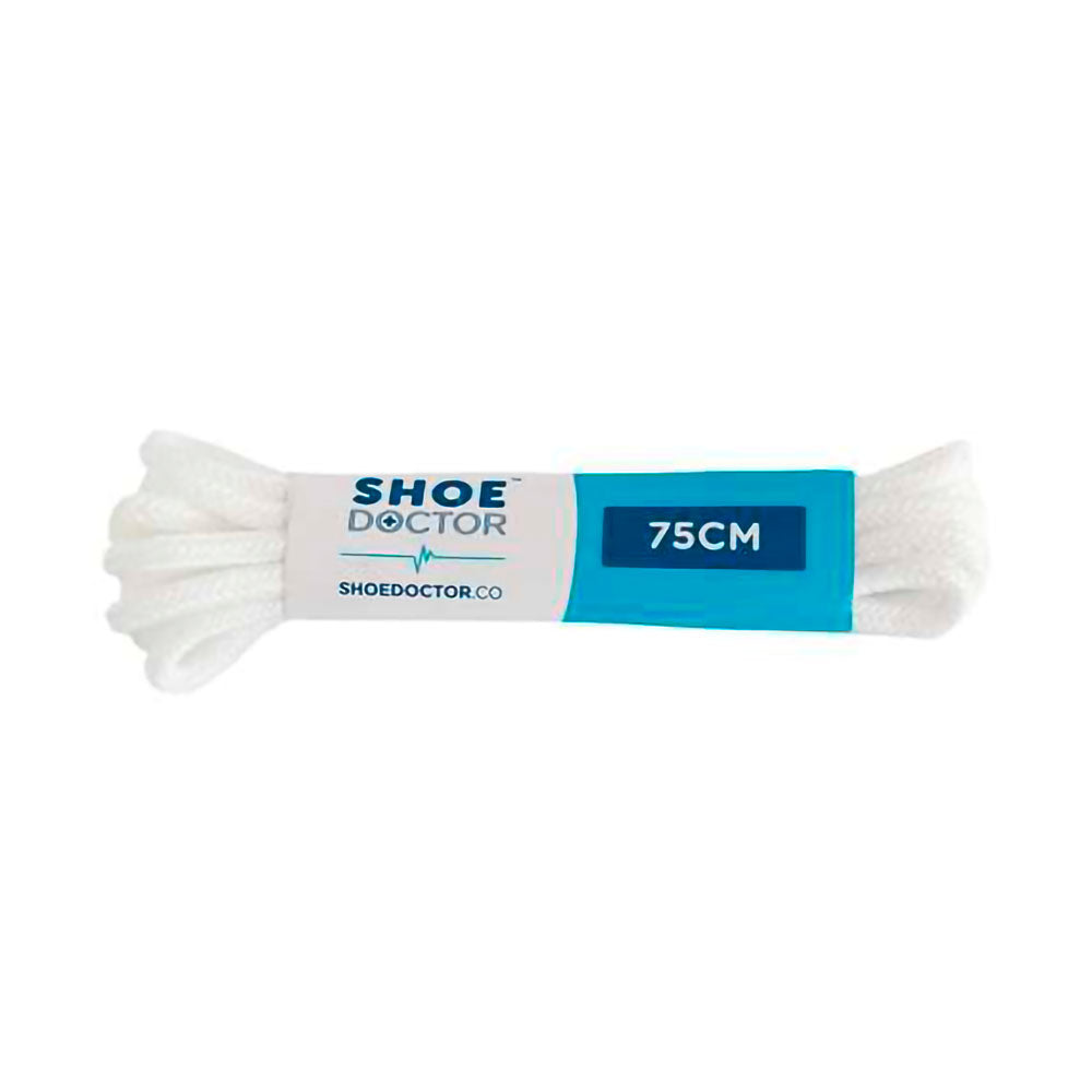 Shoe Doctor Shoe Lace Fine Round 75cm White Natural Fit Footwear