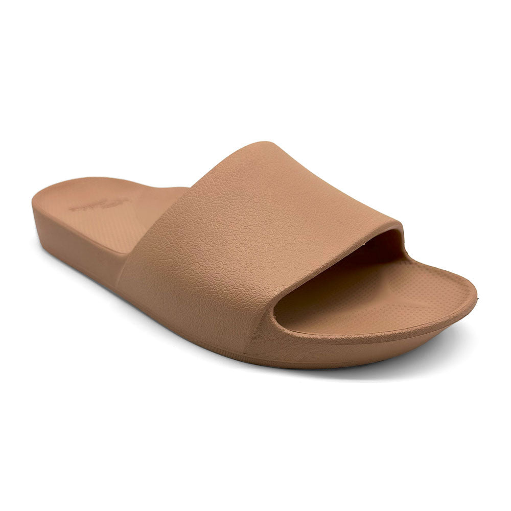 Archies Arch Support Slides Tan Natural Fit Footwear