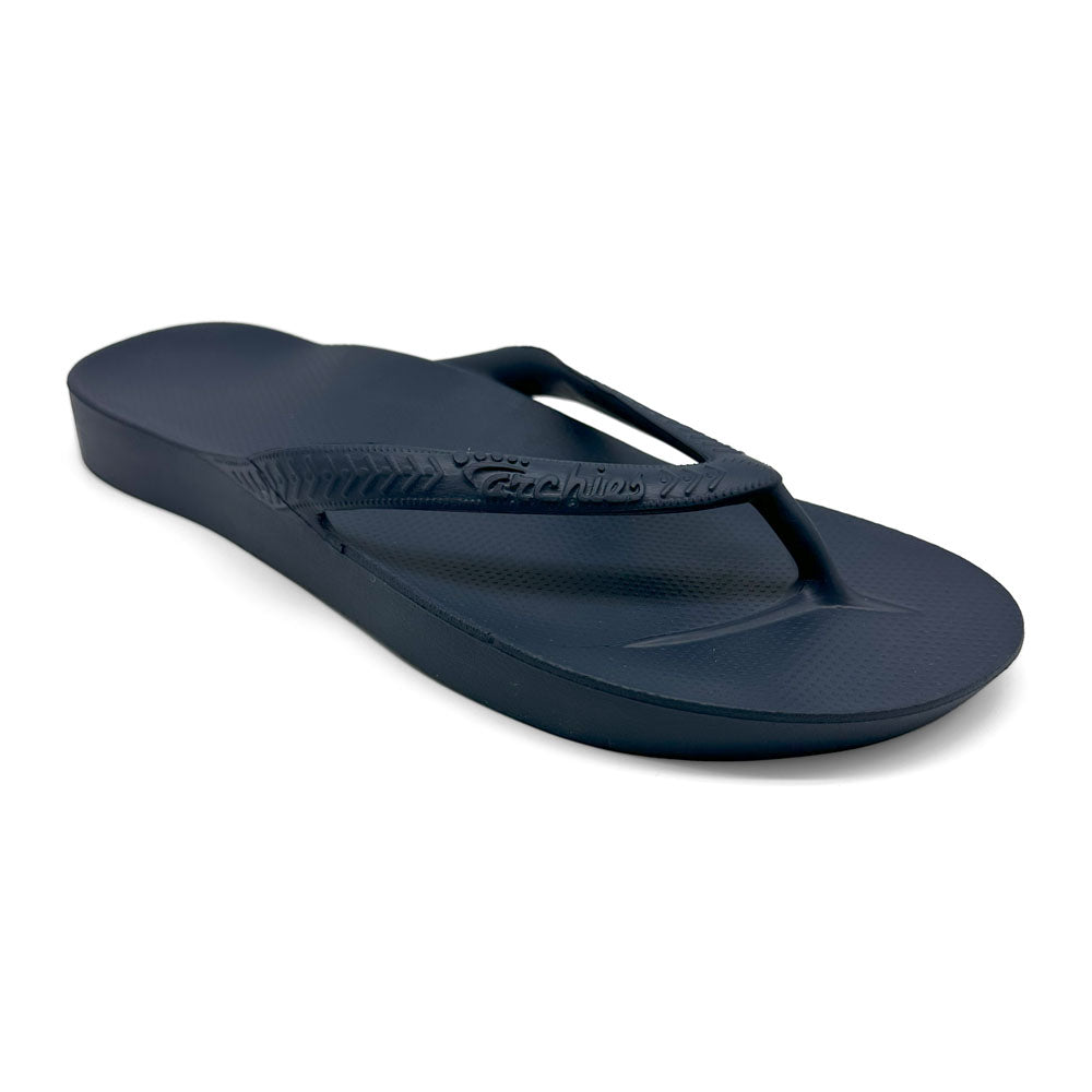 Archies Arch Support Thong Navy Natural Fit Footwear