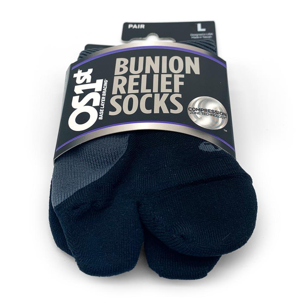 OS1st BR4 Bunion Relief Socks Black Natural Fit Footwear