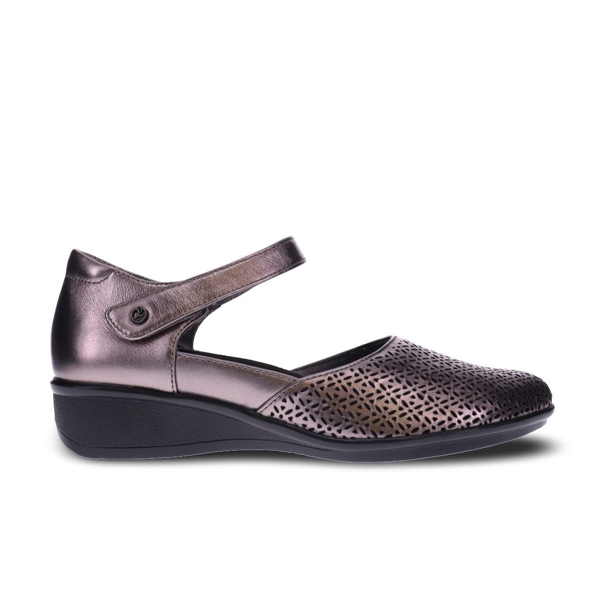 Revere Women's Osaka Gunmetal Lazer Natural Fit Footwear