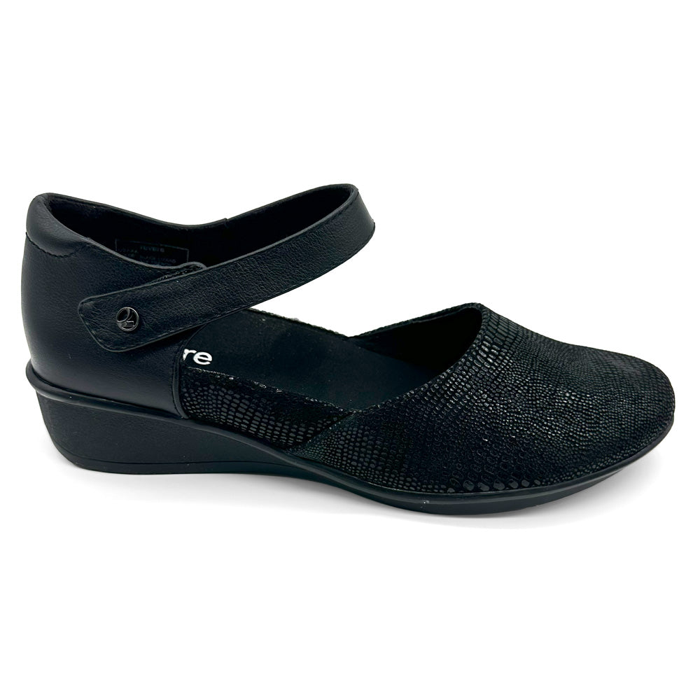 Revere Women's Osaka Black Lizard Natural Fit Footwear