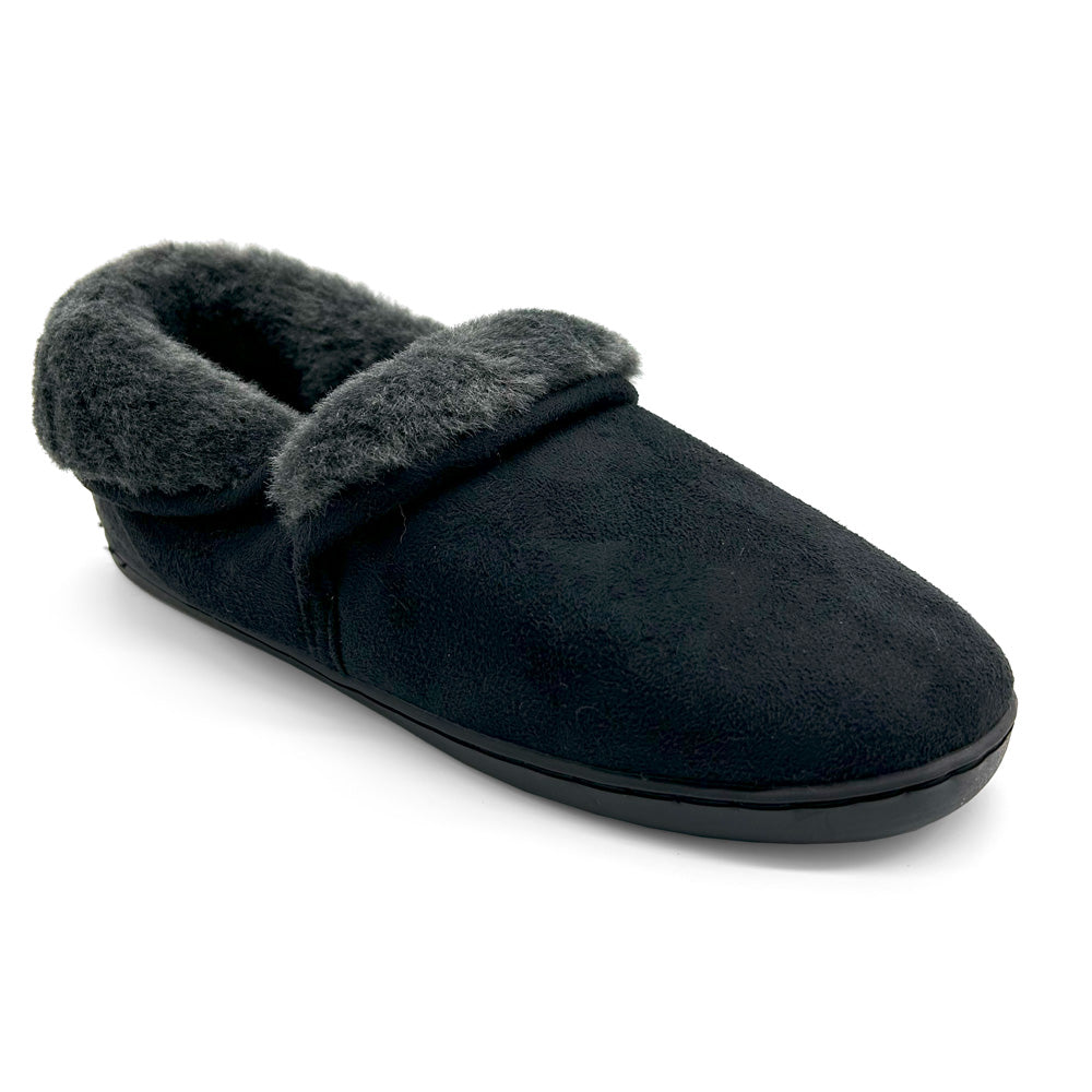 Scholl Orthaheel Women's Snuggle II Slipper Black Natural Fit Footwear