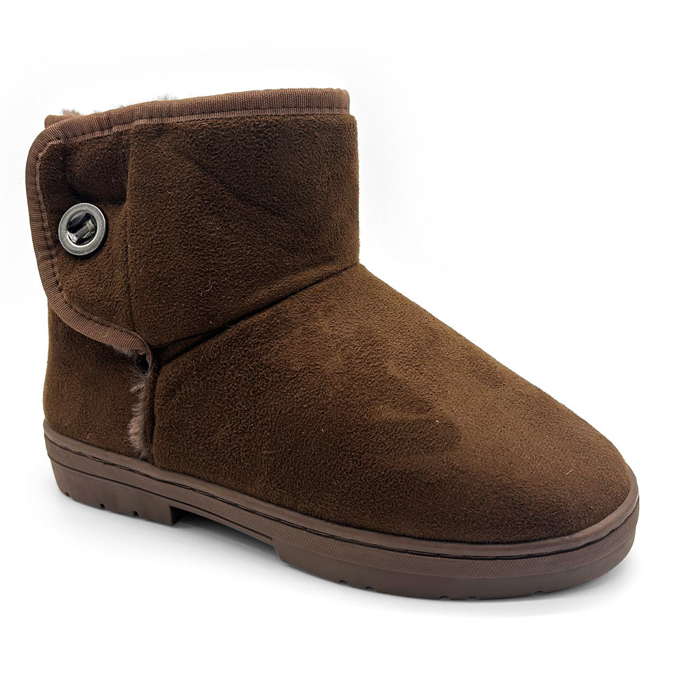 Scholl Orthaheel Women's Fluffy II Slipper Chocolate Natural Fit Footwear
