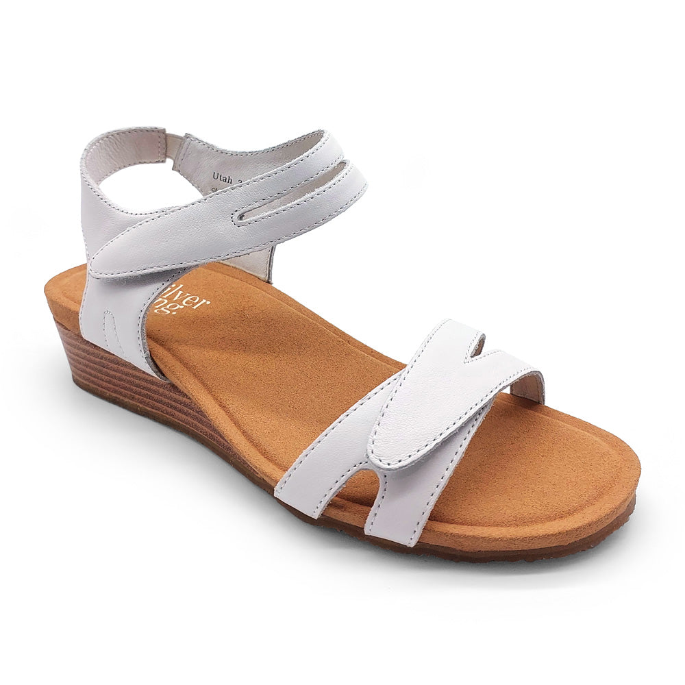 Silver Lining Women's Utah Plain White Natural Fit Footwear
