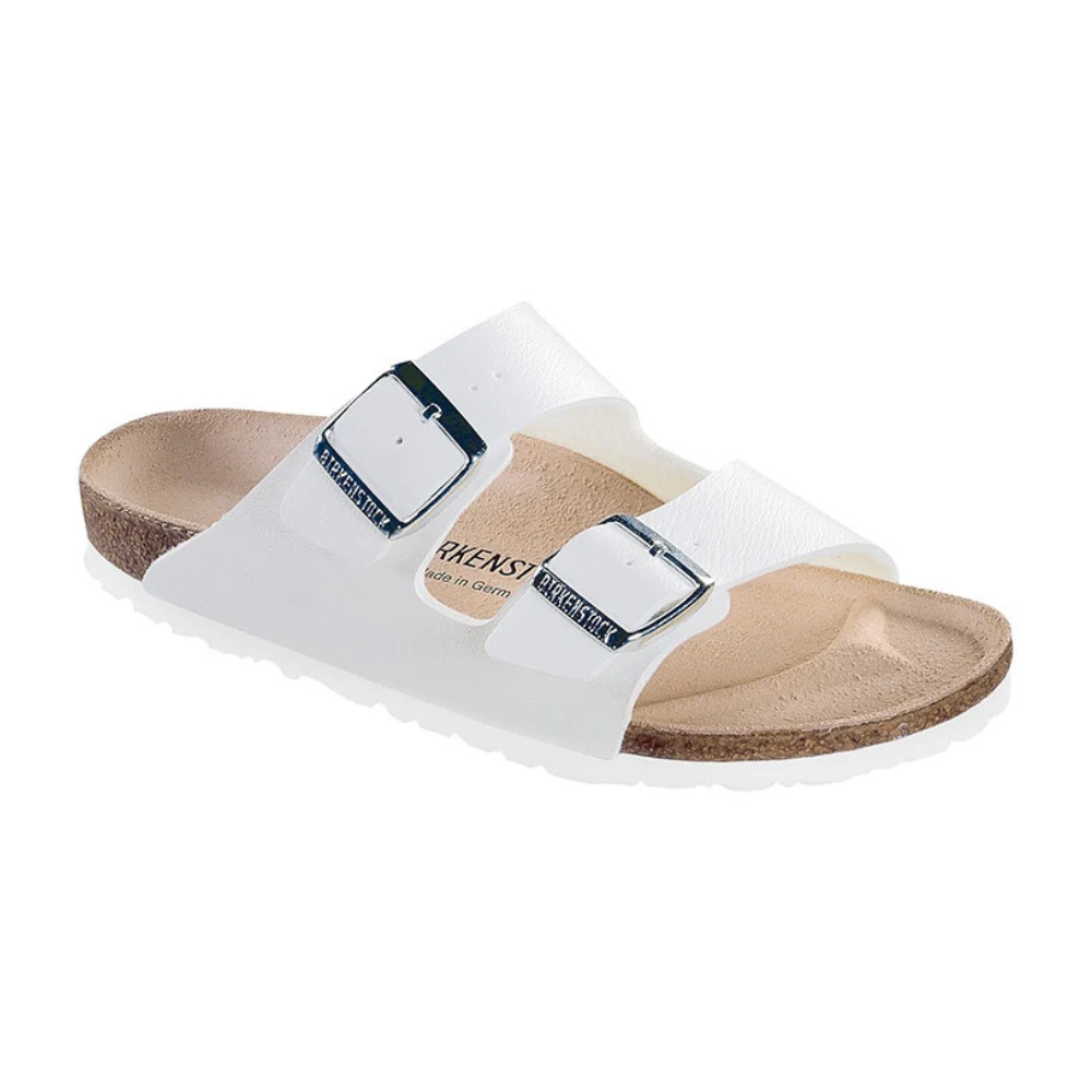 Birkenstock Arizona Birko Flor White  Natural Fit Footwear