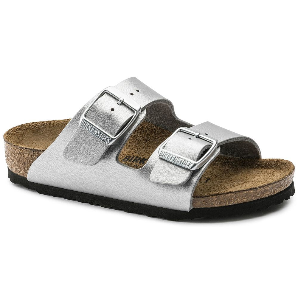 Birkenstock Arizona Birko Flor Silver  Natural Fit Footwear