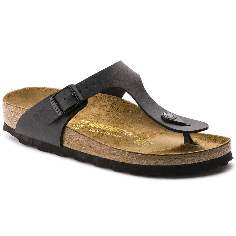 Birkenstock Gizeh Birko Flor Black  Natural Fit Footwear