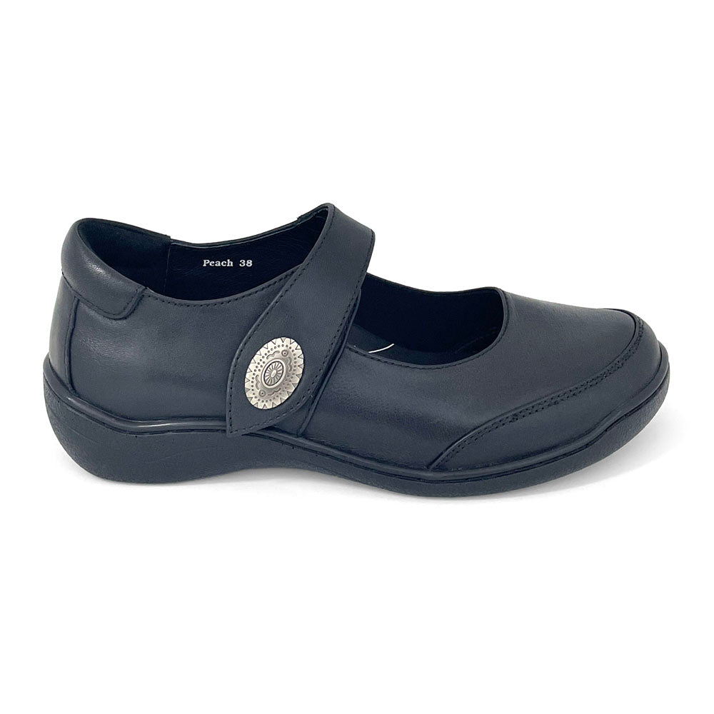 Klouds Women's Peach Black Stretch  Natural Fit Footwear