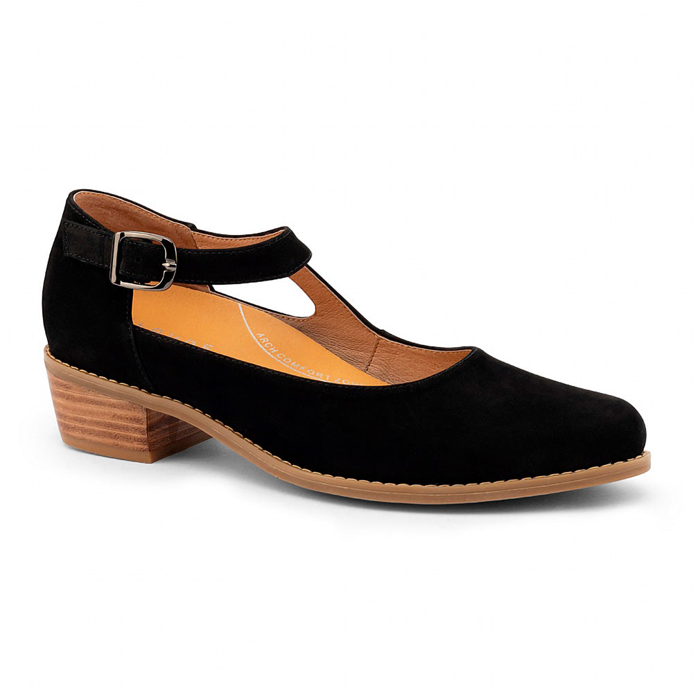Klouds Women's Raven Black Nubuck  Natural Fit Footwear
