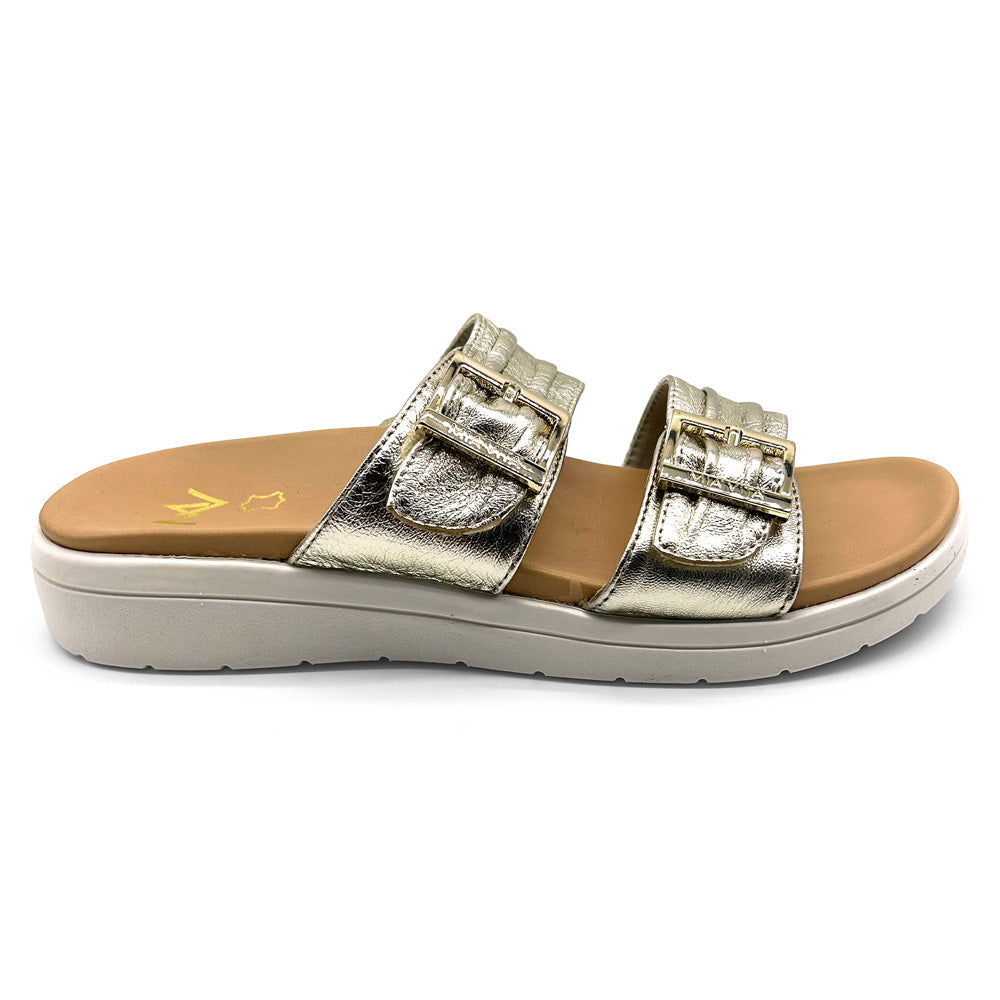 Mia Vita Women's Bowie Champaigne  Natural Fit Footwear