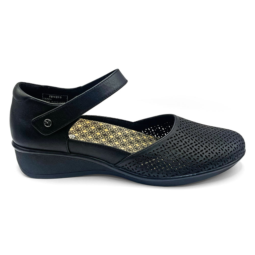 Revere Women's Osaka Black Lazer  Natural Fit Footwear