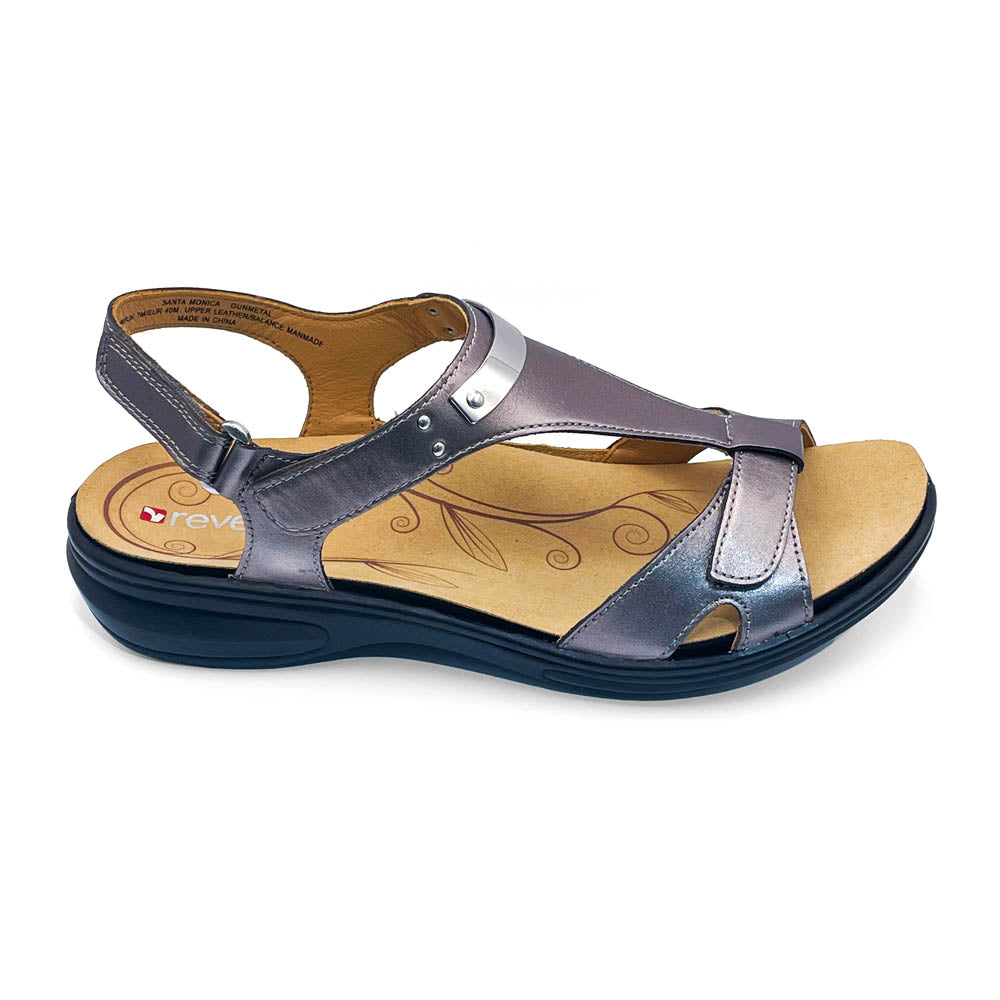 Revere Women's Santa Monica Gunmetal  Natural Fit Footwear