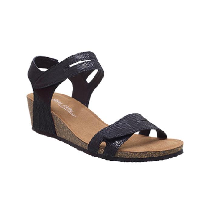 Silver Lining Women's Kimberley Black Sparkle  Natural Fit Footwear
