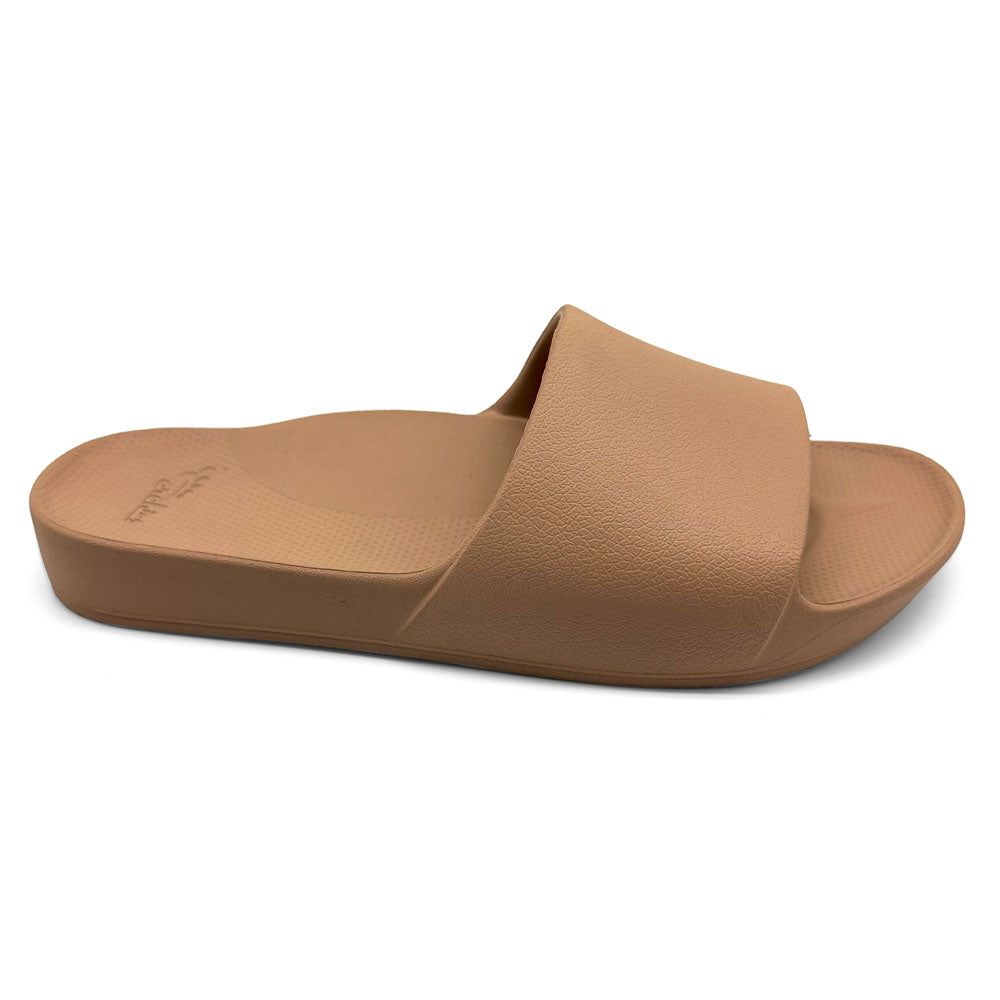 Archies Arch Support Slides Tan  Natural Fit Footwear