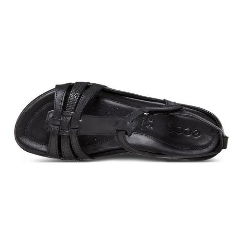 ECCO Women's Flash T-Bar Sandal Black  Natural Fit Footwear
