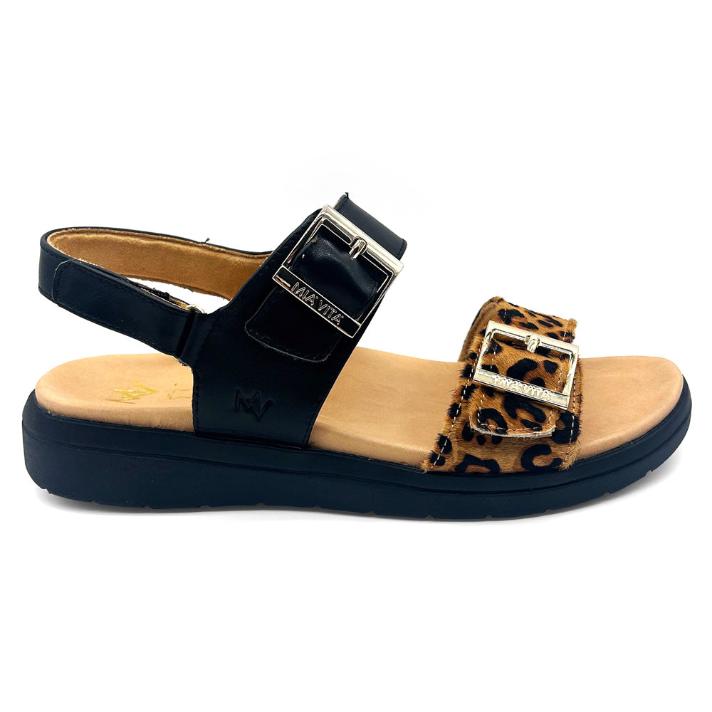 Mia Vita Women's Bettina Black Leopard