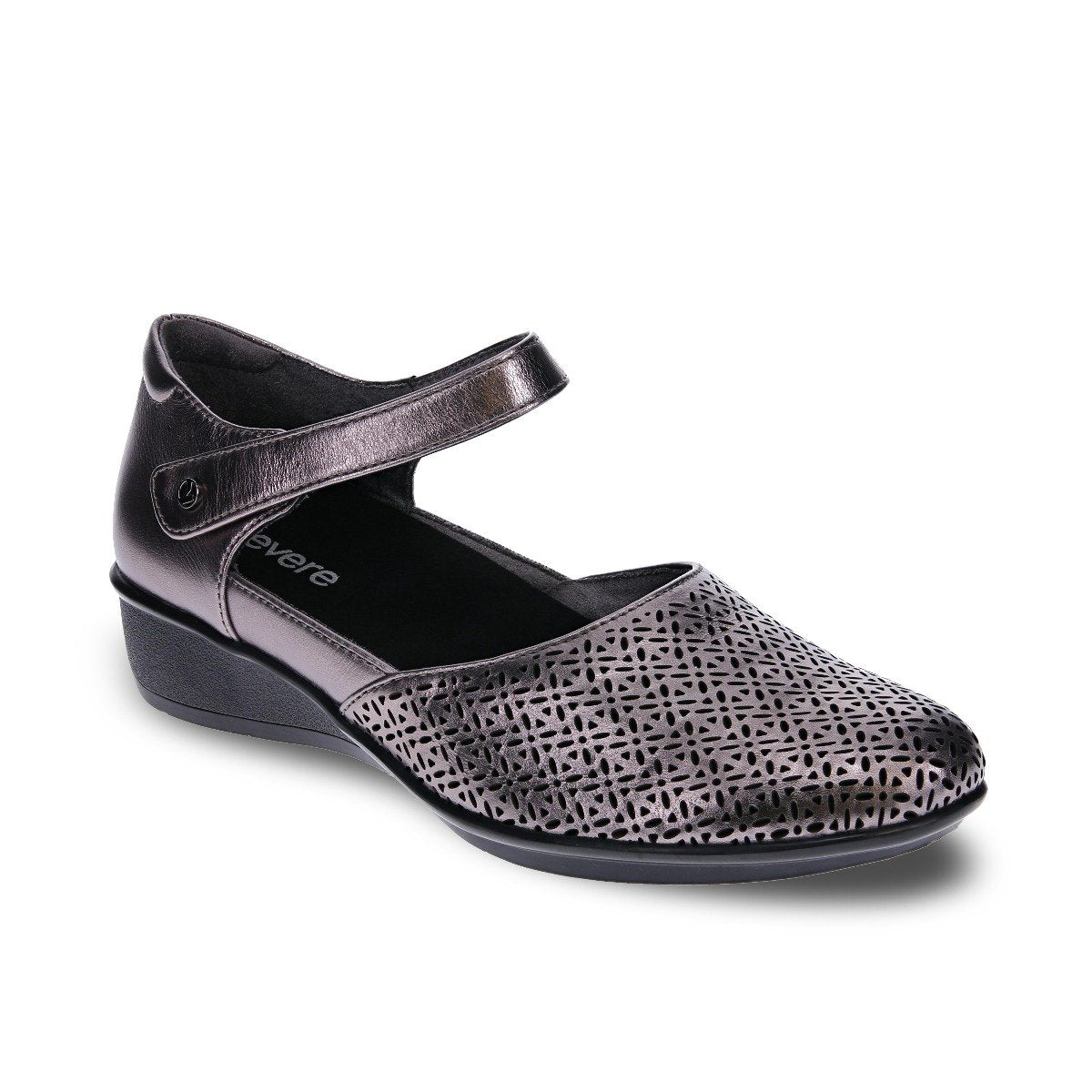 Revere Women's Osaka Gunmetal Lazer  Natural Fit Footwear