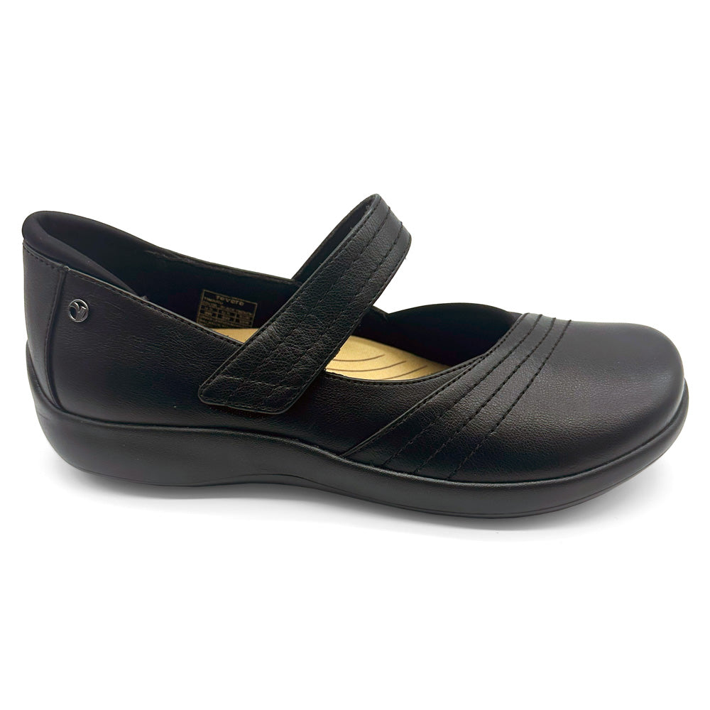 Revere Women's Timaru Wide Black French  Natural Fit Footwear