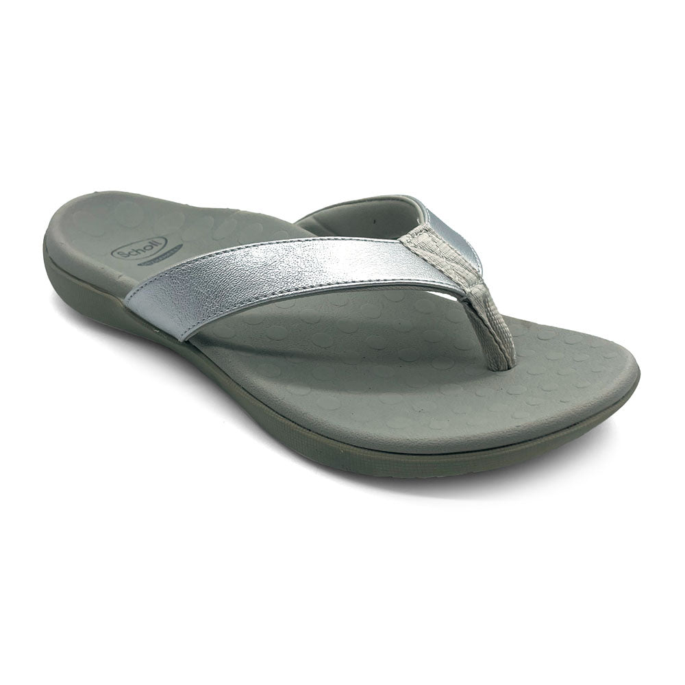 Scholl Orthaheel Women's Sonoma II Smooth Silver  Natural Fit Footwear