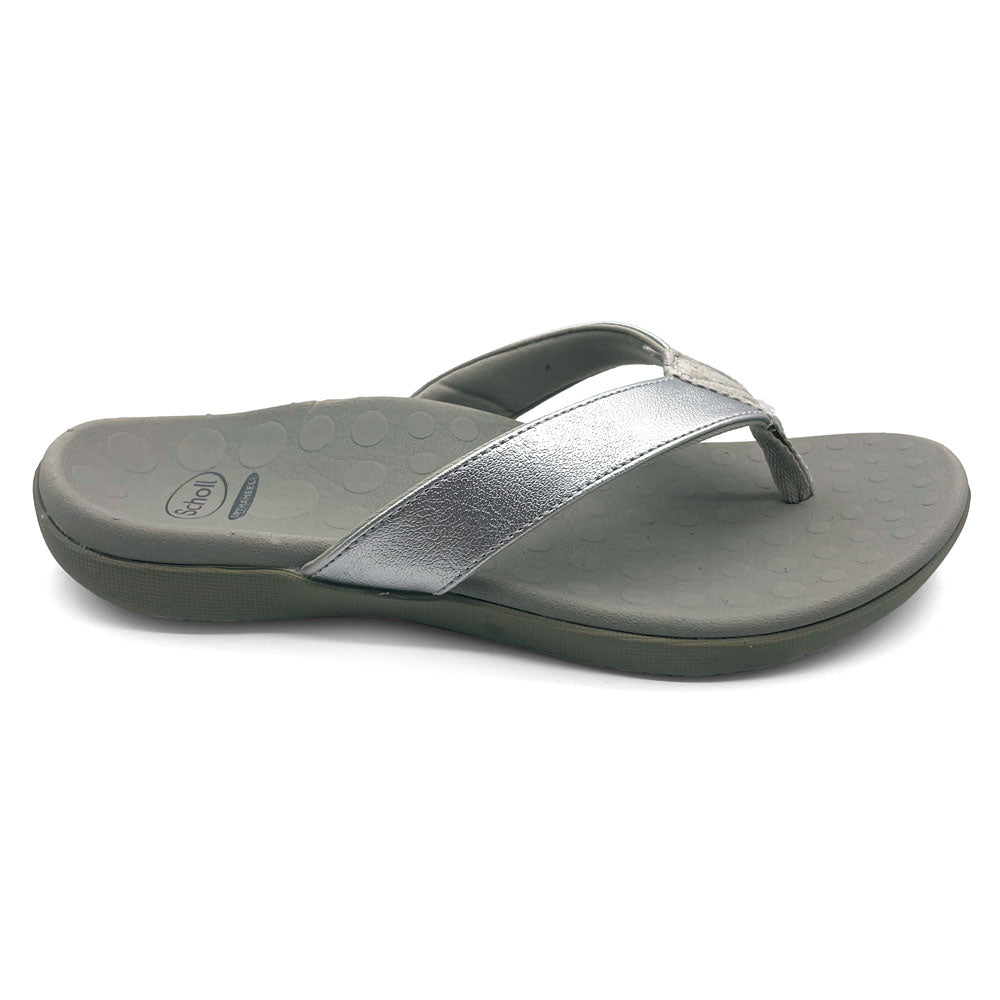 Scholl Orthaheel Women's Sonoma II Smooth Silver  Natural Fit Footwear