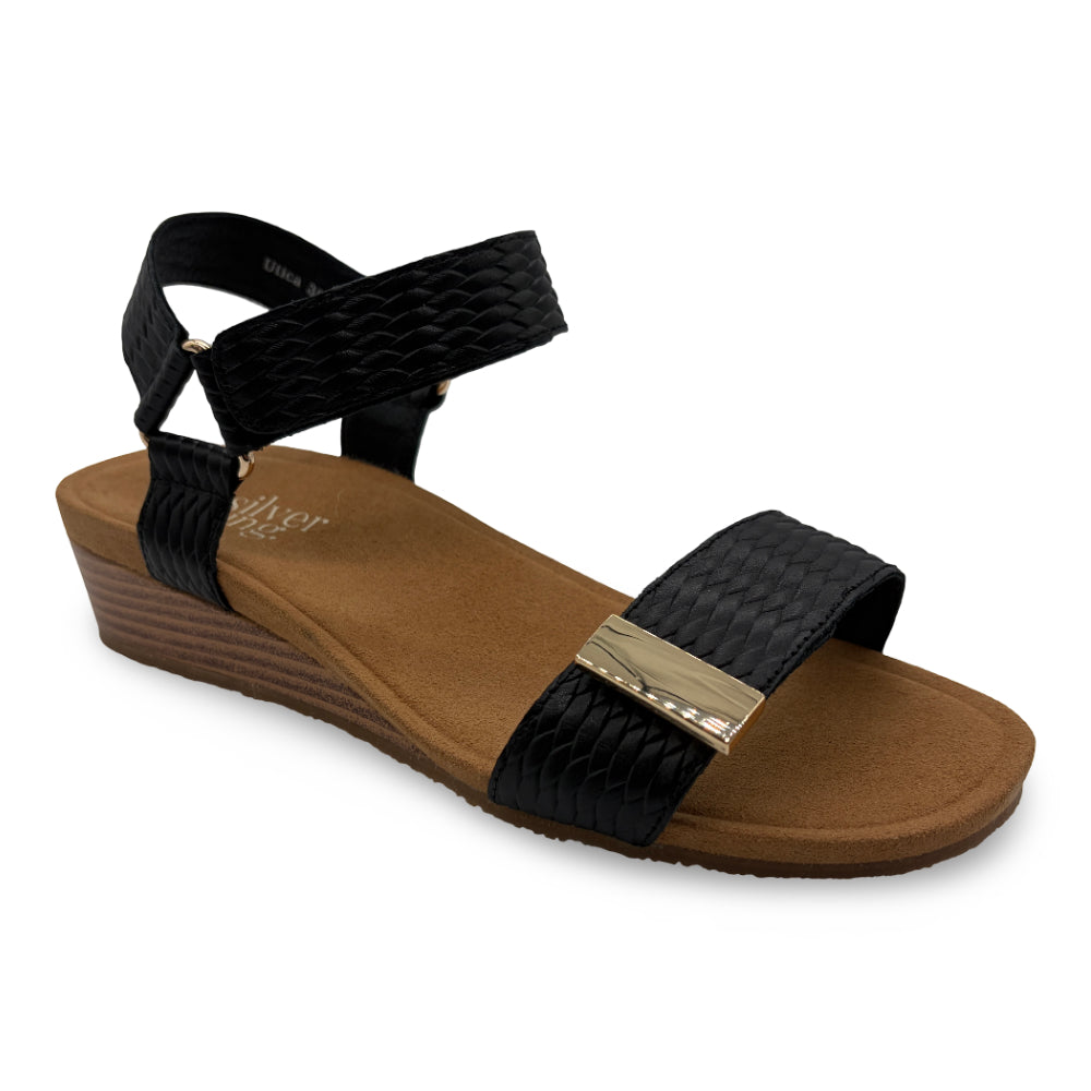 Silver Lining Women's Utica Embossed Black