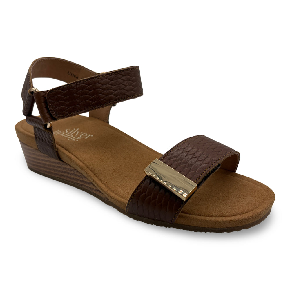 Silver Lining Women's Utica Embossed Caramel